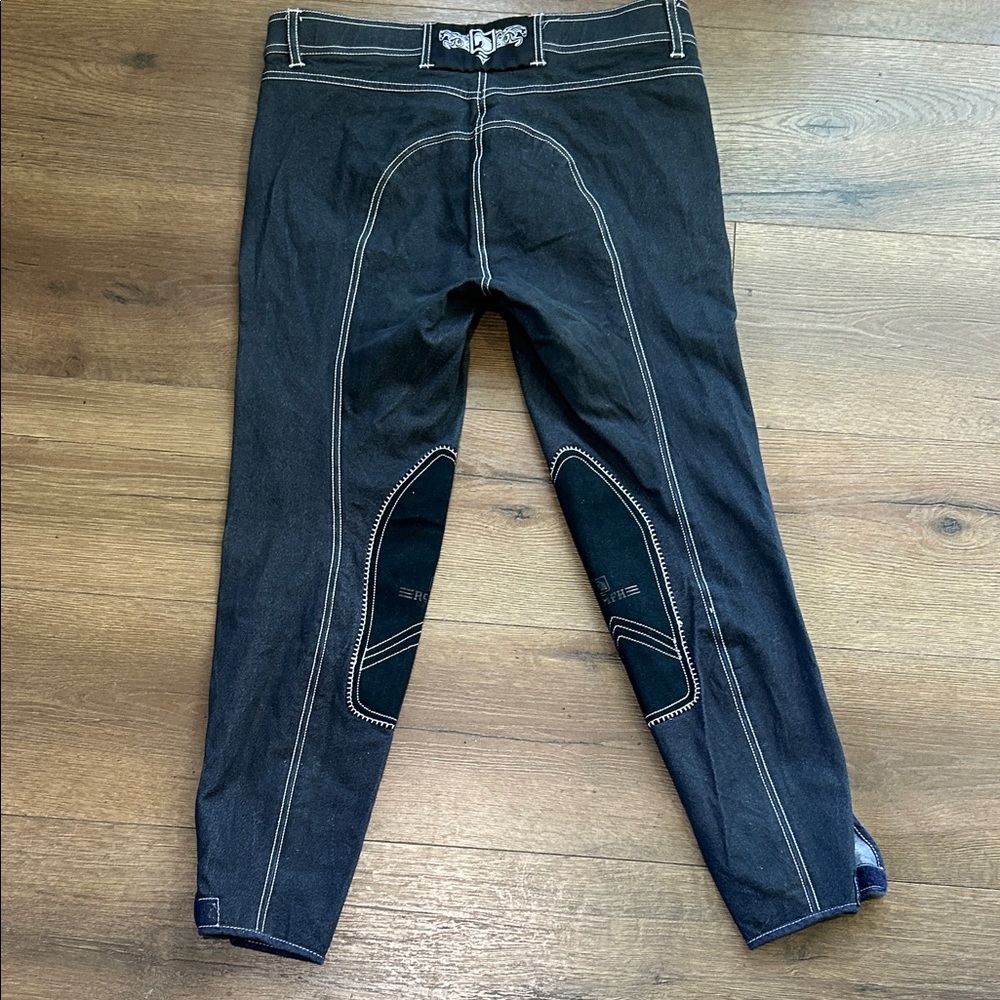 Romfh Black Straight Horse Riding Jeans with Contrast Stitching !! Size 30 - Picture 9 of 11